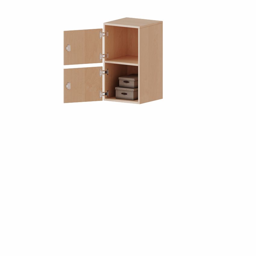 Schließfach-Aufsatzschrank eintürig 2 OH, Briefschlitze, Türen rechts oder links, 4 Dekore